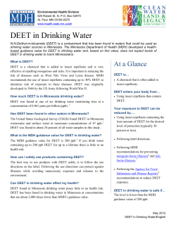 Information Sheet: DEET in Drinking Water (PDF)
