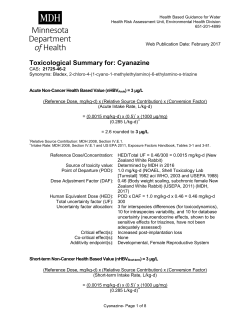Toxicological Summary for Cyanazine (PDF)
