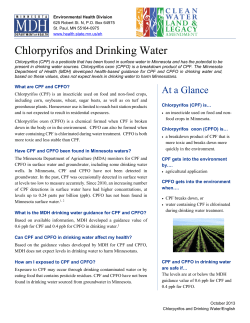 Information Sheet: Chlorpyrifos and Drinking Water (PDF)
