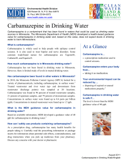 Information Sheet: Carbamazepine in Drinking Water (PDF)
