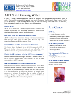 Information Sheet: AHTN in Drinking Water (PDF)