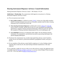 Advisory Council Document
