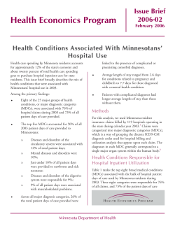 Health Conditions Associated With Minnesotans Hospital Use (PDF: 155 KB/6 pages)