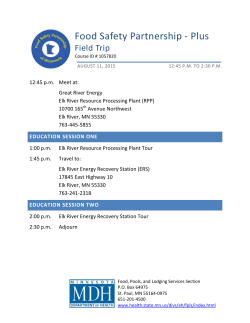 August 11, 2015 - FSP Plus Field Trip (PDF)