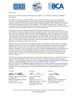 May 30, 2014 Letter to Coroners, Medical Examiners, Pathologists, Investigators, Law Enforcement Officials, and Medical Professionals (PDF)