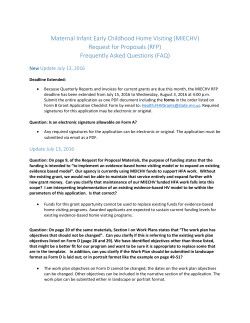 Frequently Asked Questions (FAQ) for MIECHV Grant Program Request for Proposals (PDF)