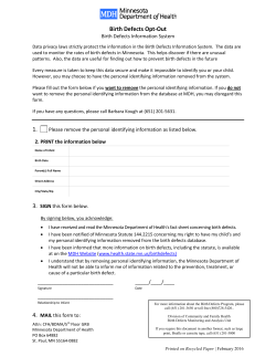 Opt-Out form for the Birth Defects Registry (PDF)