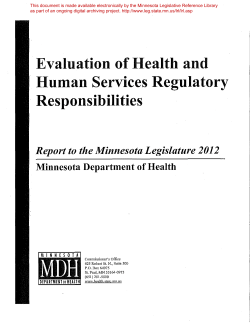 Evaluation of Health and Human Services Regulatory Responsibilities (PDF)