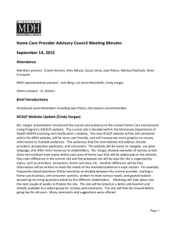 Home Care Provider Advisory Council Minutes - September 14, 2015 (PDF)
