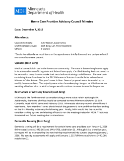 Home Care Provider Advisory Council Minutes - December 7, 2015 (PDF)