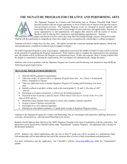 The Creative and Performing Arts Signature Program&nbsp;