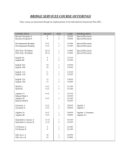 Bridge Services Course Offerings 16-17