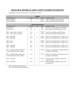 Health and PE Offerings 3.2.16