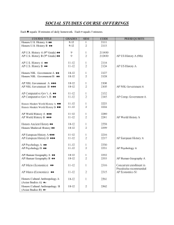 Social Studies Course Offerings 3.2.16