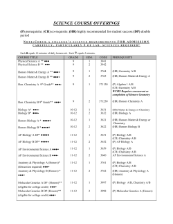 Science Course Offerings 16-17