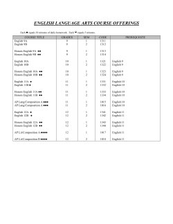 English Language Arts Offerings 3.2.16