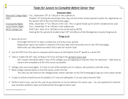 Tasks for Class of 2017 Junior year