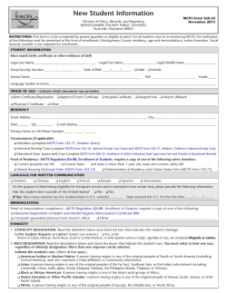 New Student Information Form Dec 2016