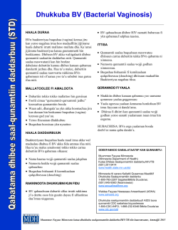 STD Facts: Bacterial Vaginosis (BV) (Oromo) (PDF)