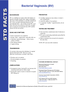 STD Facts: Bacterial Vaginosis (BV) (English) (PDF)