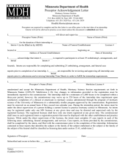Preceptor Acknowledgement Letter (PDF)
