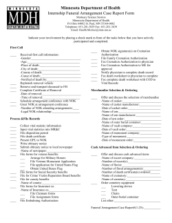 Internship Funeral Arrangement Case Report Form (PDFs)