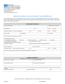 Application to Renew a License to Operate a Funeral Establishment (Word)