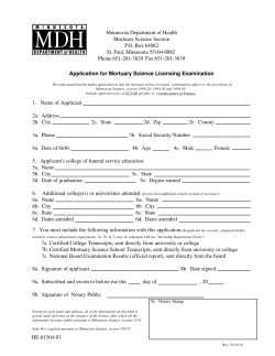 Application for Mortuary Science Licensing Exam (PDF)
