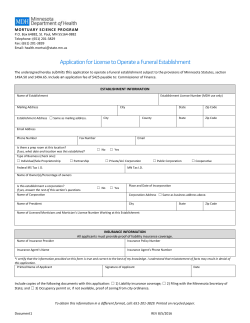 Application for License to Operate a Funeral Establishment (Word)