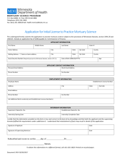 Application for Initial License to Practice Mortuary Science (Word)