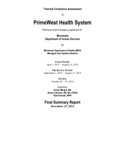 Prime West Triennial Compliance Assessment 2014 (PDF: 246KB/29 pages)