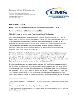 February 29, 2016 CMS Letter to Issuers on Federally-facilitated and State Partnership Exchanges (PDF)