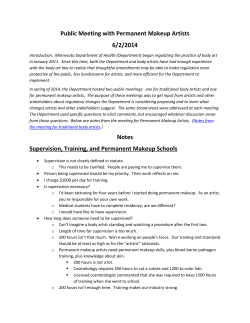 June 2, 2014 Public Permanent Makeup Meeting summary (PDF: 154KB/5 pages)