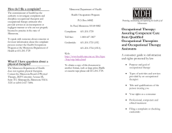 Brochure Describing Occupational Therapy Services (PDF)