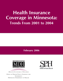 Health Insurance Coverage in Minnesota: Trends From 2001 to 2004 (PDF)
