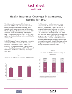 Health Insurance Coverage in Minnesota, Results for 2007 (PDF)