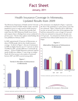 Health Insurance Coverage in Minnesota, Updated Results from 2009 (PDF)