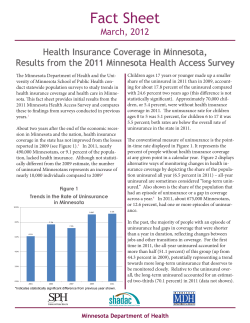 Health Insurance Coverage in Minnesota, Early Results from the 2011 Minnesota Health Access Survey (PDF)