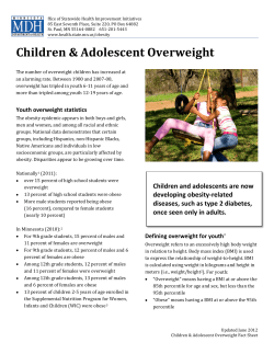Children and Adolescent Overweight Fact Sheet