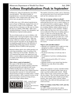 Asthma Hospitalizations Peak in September, July 2008