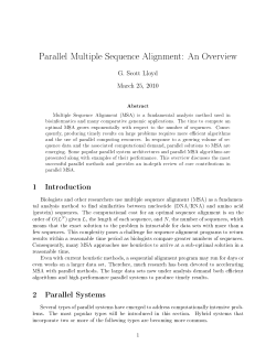 Parallel Multiple Sequence Alignment: An Overview