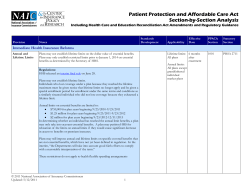 NAIC chart showing reform and effective dates