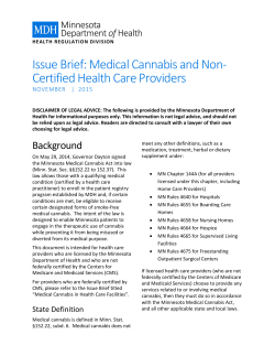 The Issue Brief: Medical Cannabis and Non-Certified Health Care Providers (PDF)