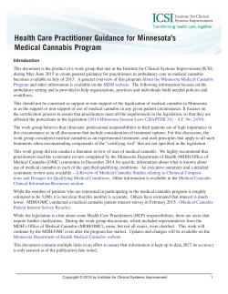 Health Care Practitioner Guidance for Minnesota&rsquo;s Medical Cannabis Program (PDF)