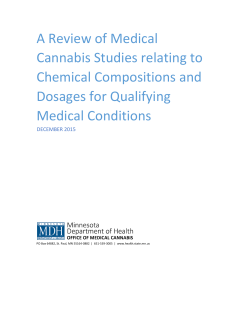 A Review of Medical Cannabis Studies relating to Chemical Compositions and Dosages for Qualifying Medical Conditions (PDF: 230KB/40 pages)