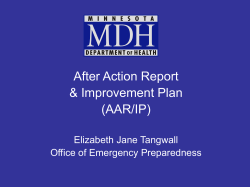 After Action Report and Improvement Plan (Powerpoint: 162KB/25 slides)