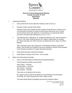 MINUTES Reorganization Meeting November 27, 2012