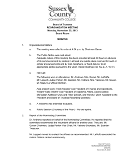 MINUTES Reorganization Meeting&nbsp;November 25, 2013