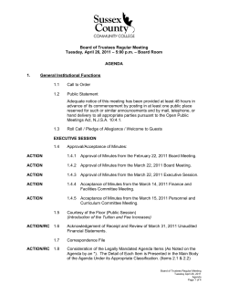 BOARD MEETING AGENDA April 26, 2011