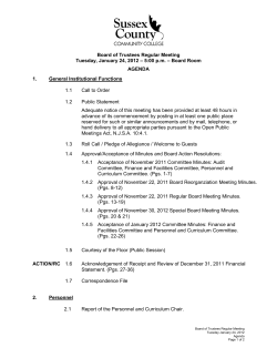 BOARD MEETING AGENDA January 24 2012